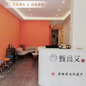 甄良艾艾灸养生馆的logo