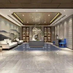 美石美刻影院式足道的logo